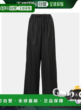 1h可退 香港直邮潮奢 The Row 女士 Hubert 羊毛阔腿裤 black黑色