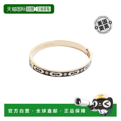 自营 Coach蔻驰女士经典双c珐琅铰链开口手镯 【美国奥莱】直发