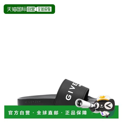 香港直邮GIVENCHY 男士拖鞋 BH301TH1DB001 AW2025 黑色 Logo sli