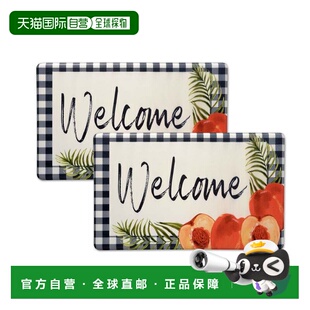 自营Bibb Home Anti Fatigue Foam Kitchen Mat - welcome 美国奥