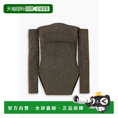 1h可退 香港直邮KHAITE 女士 Maria 露肩金属感罗纹针织毛衣 8578