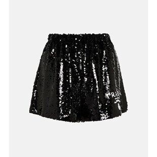 高腰真丝雪纺短裤 潮奢 女士 普拉达 Prada