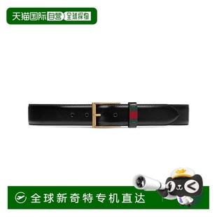 简约款 自营 皮革黑色时尚 Gucci 出行金属针扣皮带腰带 古驰男士