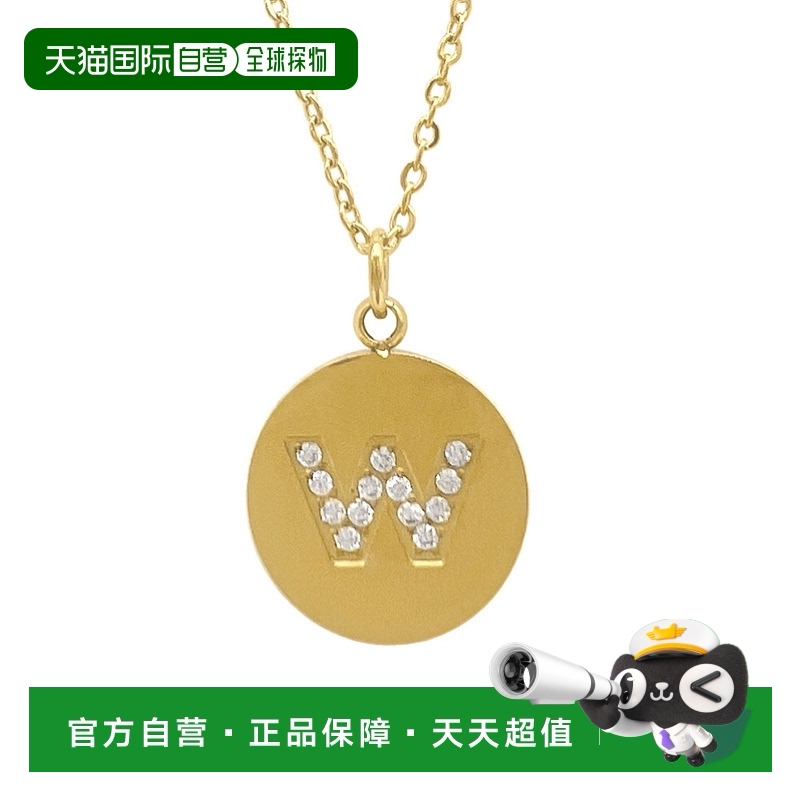自营Adornia 首字母圆盘项链 金色 - gold-w 【美国奥莱】直发