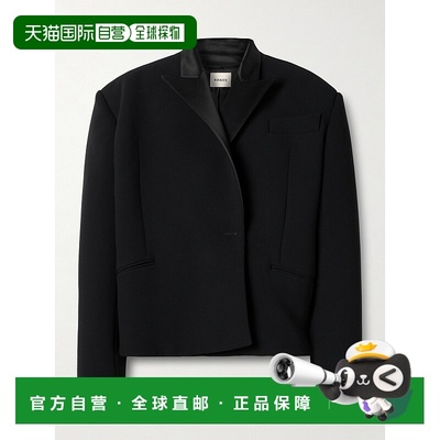 1h可退 香港直邮潮奢 KHAITE 女士 Comair 短款绸缎边绉纱西装外