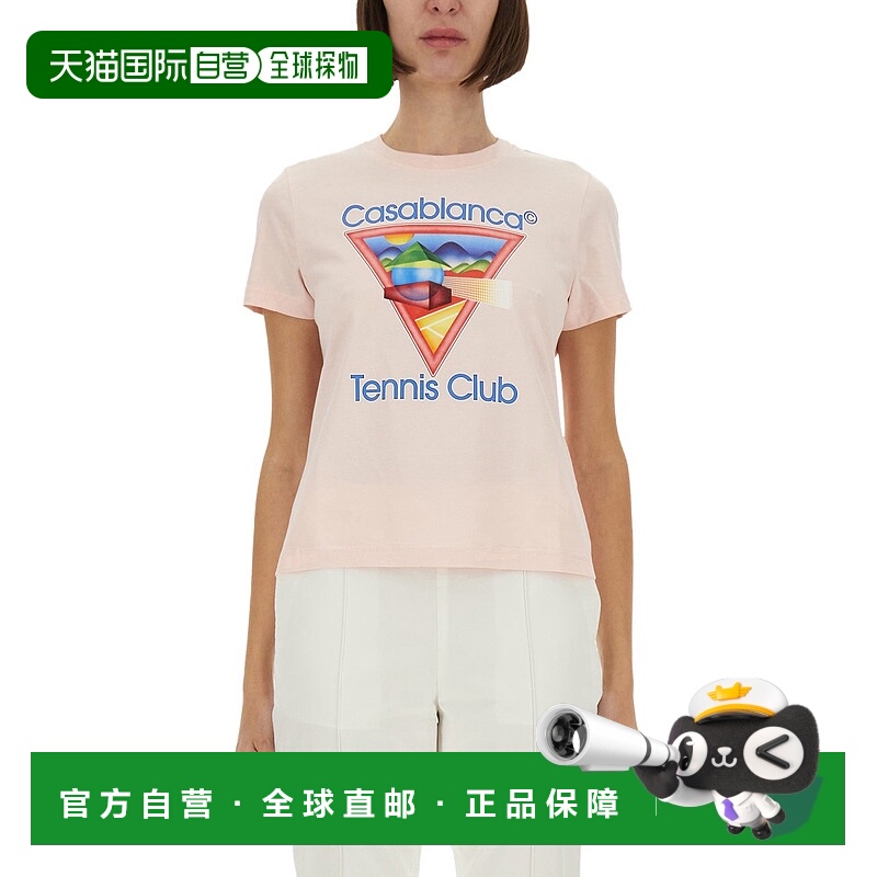 香港直邮Casablanca 女士 合身T恤 WPF25JTS02002TENNISCLUBICON