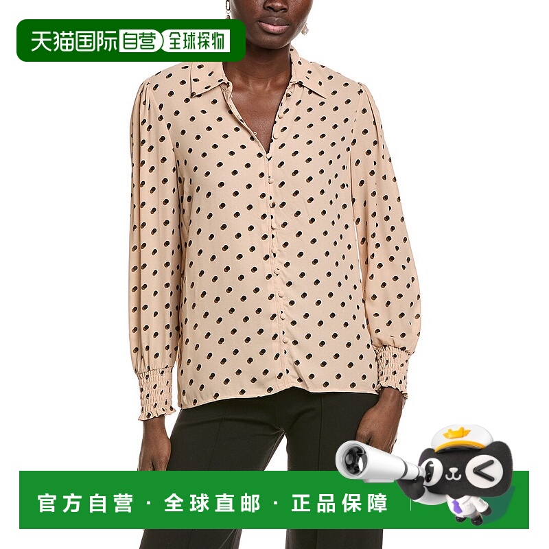 自营T Tahari Button Blouse - tan 美国奥莱直发