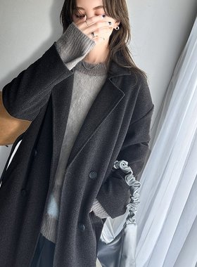 Classical Elf 女士系带双排扣长款大衣 ce1010355