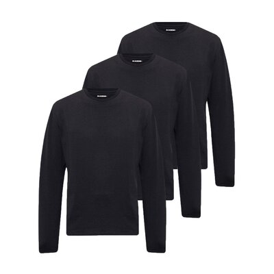 香港直邮JilSander徽标长袖T恤三件套J47GC0002J45048圆领