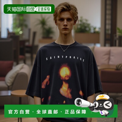 1h可退 日本直邮SAINT Mxxxxxx 男士宽松复古印花短袖T恤 SMHR800