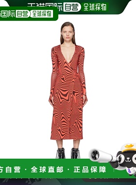 1h可退 香港直邮潮奢 Marine Serre 女士 独家发售红色连衣裙 D15