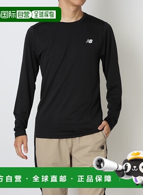 日本直邮New Balance 男士长袖运动标志T恤（黑色）AMT53405