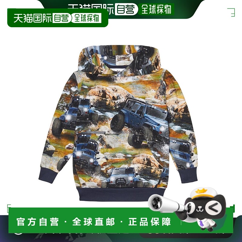 1h可退 香港直邮Molo 男童 Romo 印花棉质连帽衫童装 colorful花