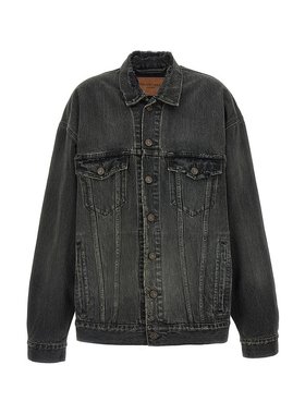 潮奢 Balenciaga 巴黎世家 女士 做旧效果牛仔夹克 681690TBP47