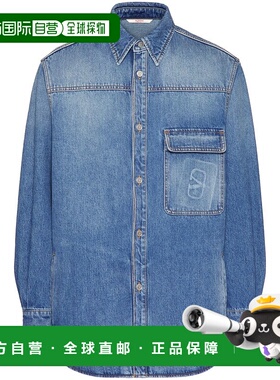 香港直邮VALENTINO 男士衬衫 3V3DB02H9EW558 AW2024 蓝色