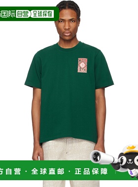 1h可退 香港直邮Casablanca 男士 绿色 Gothic Logo T 恤 MS25JTS