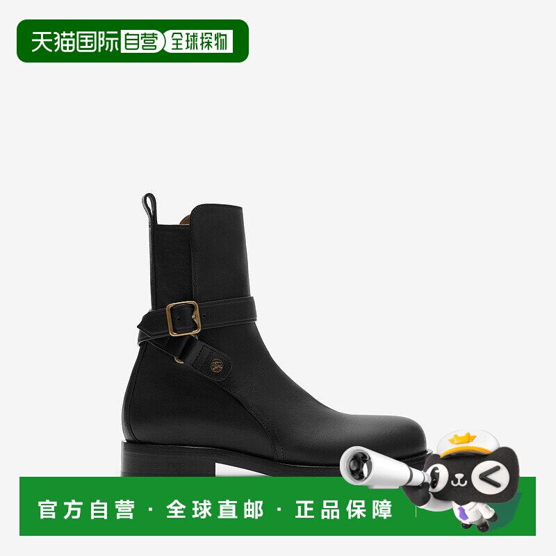 自营欧洲直邮Burberry博柏利 Ledger系列男士黑色小牛皮马术骑士