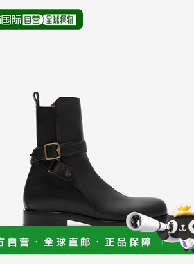 自营欧洲直邮Burberry博柏利 Ledger系列男士黑色小牛皮马术骑士