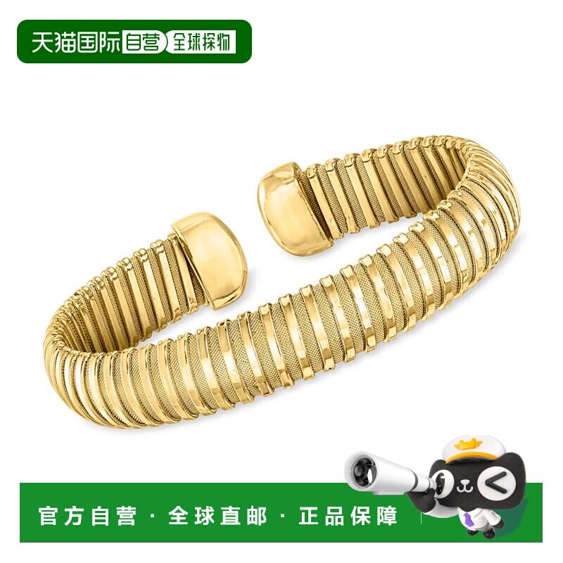 自营Ross-Simons Italian 14kt Yellow Gold-Plated Tubogas Cuff