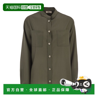 香港直邮HERNO 女士衬衫 CM000044D7730 SS2026 军绿色 带胸袋的