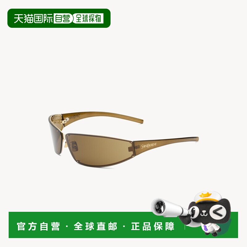 自营欧洲直邮YSL圣罗兰 SL 963男士亮金色注塑尼龙金属无框赛车太