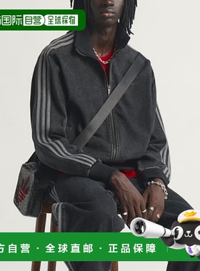 日本直邮adidas ADICOLOR DENIM FIREBIRD 运动上衣男女纯黑牛仔K