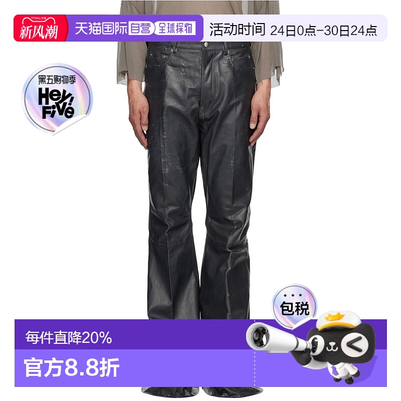 香港直邮Rick Owens 腰带环休闲裤 RU01E5335LTP阔腿裤