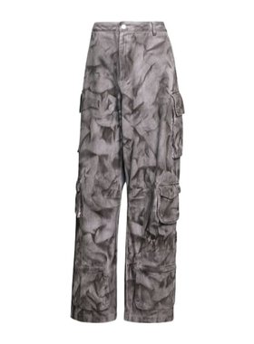 ADIDAS 女士休闲裤 IW5532 AW2024 灰色 褪色超大低腰工装裤