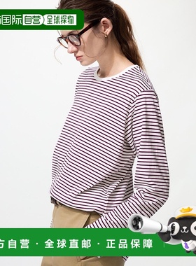 日本直邮Uniqlo 无 柔软棉圆下摆长袖带边T恤 [无] 484196优衣库