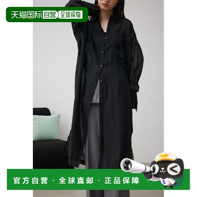 1h可退 日本直邮AZUL BY MOUSSY女士透视感长款衬衫裙 250HSG3015