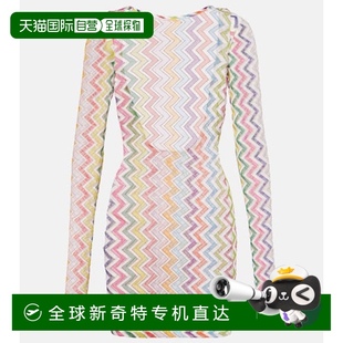 之字纹金银锦缎沙滩连衣裙 1h可退 香港直邮MISSONI 米索尼 女士