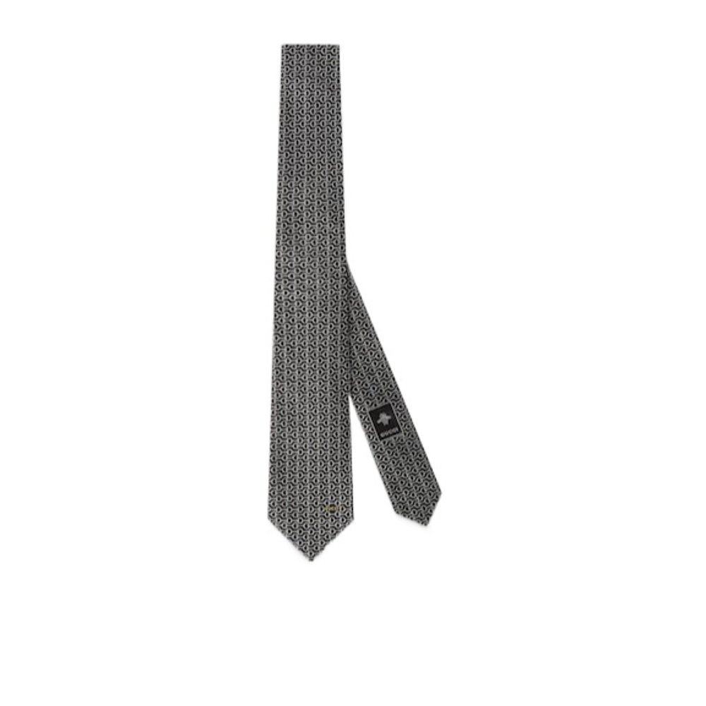 GUCCI 男士领带 8159974E0091063 AW2024 黑色 马衔扣提花领带,童装/婴儿装/亲子装,领带,淘宝优惠券,粉丝福利购,淘宝优惠卷
