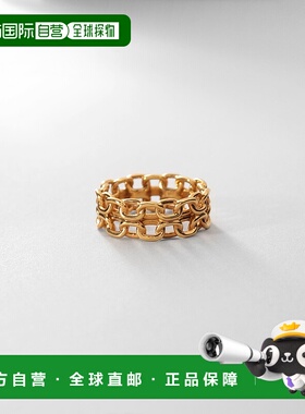 1h可退 日本直邮COCOSHNIK 女士双链条图案戒指 金银双色设计 767