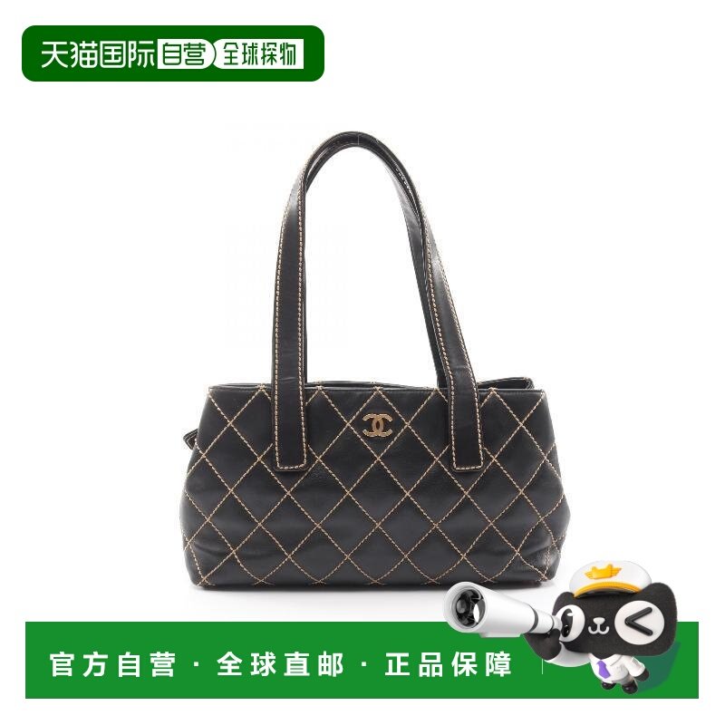 日本直邮中古Chanel香奈儿女包B级9新wild stitch牛皮单肩包黑色,箱包皮具/热销女包/男包,通用款女包,淘宝优惠券,粉丝福利购,淘宝优惠卷
