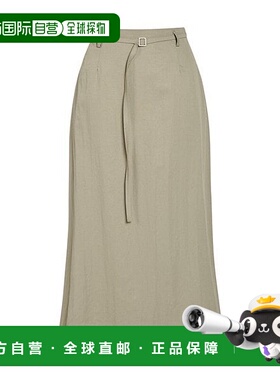 韩国直邮JJ JIGOTT 带肩带和腰带的 A 字喇叭裙半身裙 GR9N0SK941