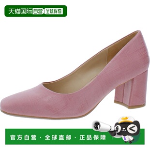 头块高跟鞋 自营 垫方形鞋 带衬垫鞋 玫瑰色 naturalizerWarner女式
