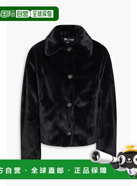 香港直邮VINCE 女士 长毛绒夹克 VX22691436 black黑色 舒适时尚