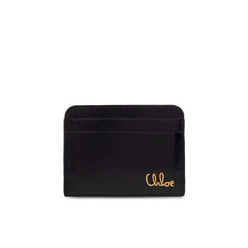 CHLOÉ 女士钱包 CH25SP480O16001 SS2025 黑色 图案卡包