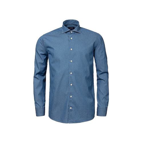 Eton|现代版型 Chambray 柔软休闲衬衫