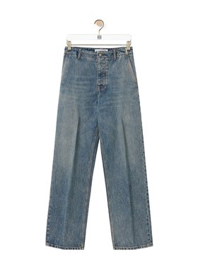 LOEWE 男士牛仔裤 H526Y11W556395 AW2024 灰色 中腰纽扣牛仔长裤