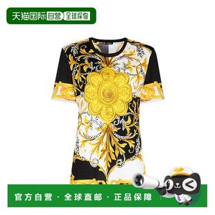 香港直邮VERSACE范思哲女士印花圆领棉质T恤短袖 A87 T恤上衣套头衫