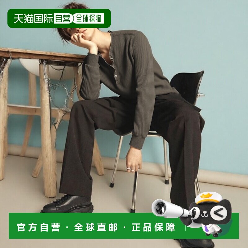 欧洲直邮RALPH LAUREN拉夫劳伦 RRL棉质突尼斯领长袖上衣纯棉T恤