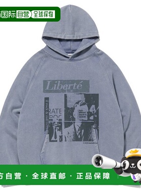 韩国直邮VIVASTUDIO 男士连帽衫POST GRAPHIC HOODIE [MID BLUE]