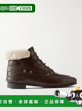 1h可退 香港直邮潮奢 Bally 巴利 女士 Phedry 皮毛饰边短靴 WB14