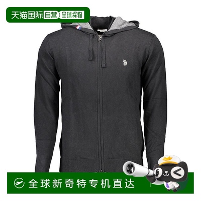自营 u.s. polo assn.美国POLO ASSN.棉男式开襟羊毛衫-黑色 美国