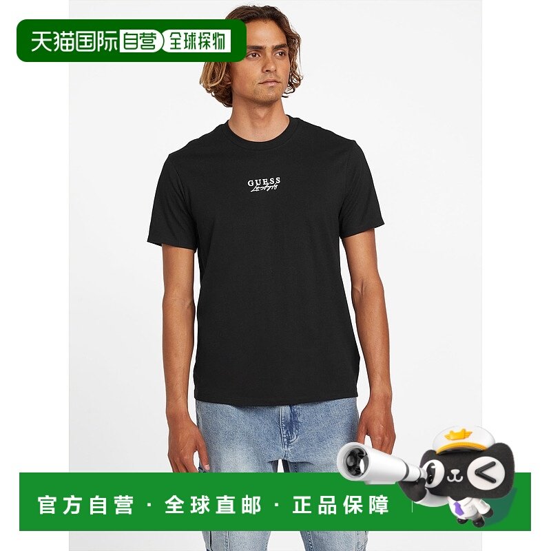 自营guessEco Hecee Monument Logo Tee - black 美国奥莱直发