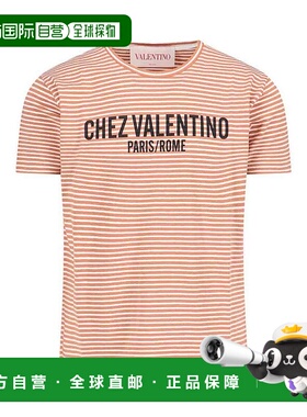 香港直邮VALENTINO 男士T恤 6V3MG16SAPYRGV SS2025 橙色 Striped