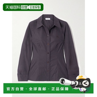 香港直邮潮奢 刺绣棉质府绸衬衫 Burberry 女士 巴宝莉 1h可退