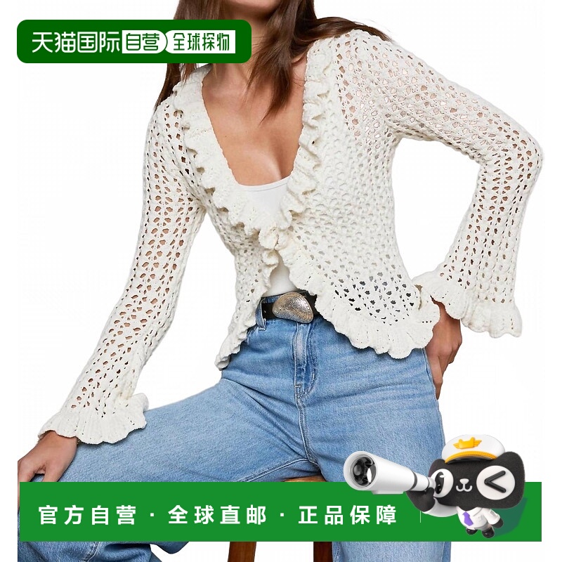 自营l'agenceSolaris Open Stitch Cardigan In Ivory - ivory 美