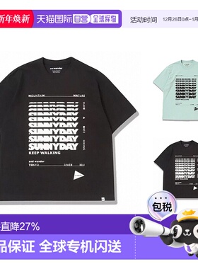 香港直邮and wander SUNNYDAY Printed户外运动印花休闲棉质宽松T